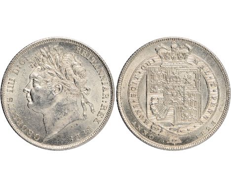 British Coins, George IV, shilling, 1823, laur. head l., rev. crowned shield within Garter (S.3811; ESC.1249; Bull 2398 [R]),
