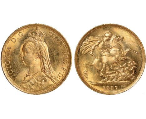 G British Coins, Victoria, two pounds, 1887, ‘Jubilee’ bust l., rev. St. George and the dragon (S.3865), light scuffs, otherw