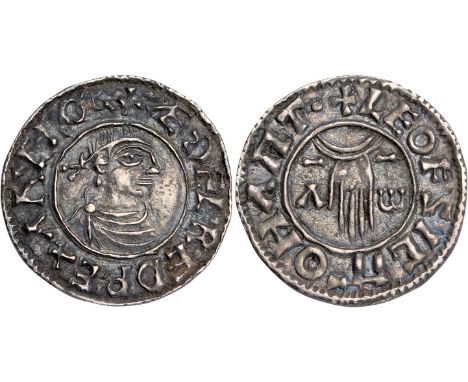 British Coins, Aethelred II (978-1016), penny, first hand type (BMC IIa), Northampton, Leofsige, diademed bust r., rev. LEOFS