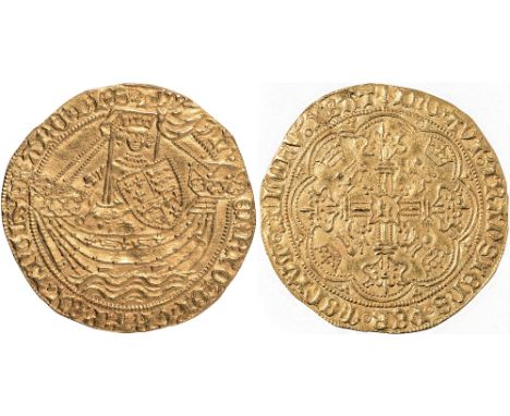 British Coins, Henry VI, annulet issue (1422-c.1430), noble, London, mm. lis, king with sword and shield stg. facing in ship,