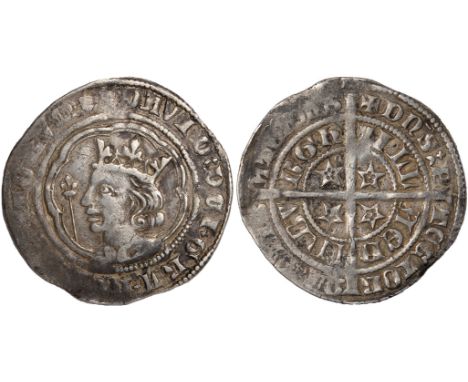 British Coins, Scotland, David II, second coinage (1357-1367), groat, Edinburgh, crowned bust l., with aquiline nose, rev. VI