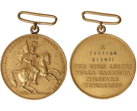 Commemorative Medals, Foreign, Italy, The Maurician medal [Medaglia Mauriziana pel Merito Militare di dieci lustri], in gold,