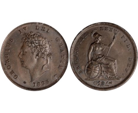 British Coins, George IV, penny, 1825, laur. head l., rev. Britannia std. r., with shield and trident (S.3823; P.1420), certi