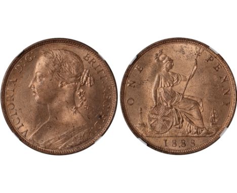 British Coins, Victoria, penny, 1888, young head l., rev. Britannia std. r. with shield and trident (S.3954; M. BP1888 A [R  