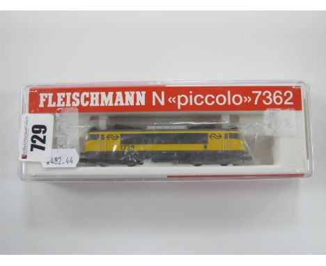 A Fleischmann Piccolo # 7362 'N' Gauge Class 1600, Electric Locomotive Of The NS, pantographs to roof, cased.