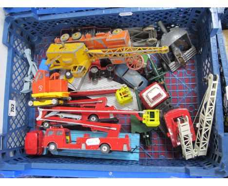 An Interesting Collection of Diecast Model Vehicles, by Corgi, Dinky Toys, Britains, mostly commercial, military, fire servic