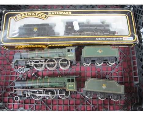 Three Mainline 'OO' Gauge/4mm Steam Locomotives with Six Wheel Tenders, a Class 43XX 2-6-0 'Mogul' BR black R/No 5328 boxed/g
