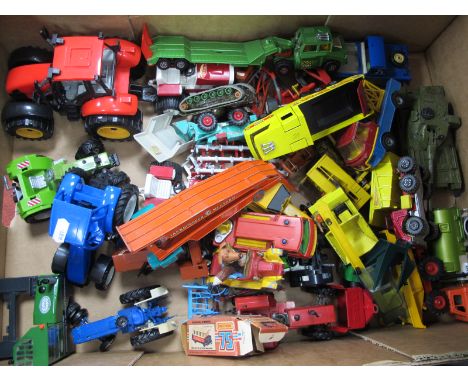 A Quantity of Diecast Model Vehicles, by Matchbox, Corgi, Dinky and other to include tractors, farm implements, Johnston Road