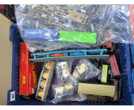 Twenty 'OO' Gauge/4mm Unboxed Items, rolling stock, container wagons, car transporter, tank wagons, ore wagons etc by Hornby,