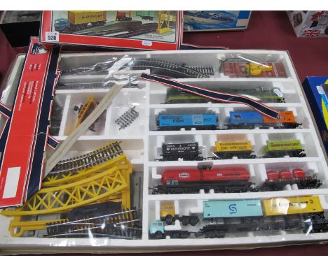 A Lima 'OO' Gauge Freight Terminal Set, including Deltic D900's, seven rolling stock items, two artics, some item missing fro