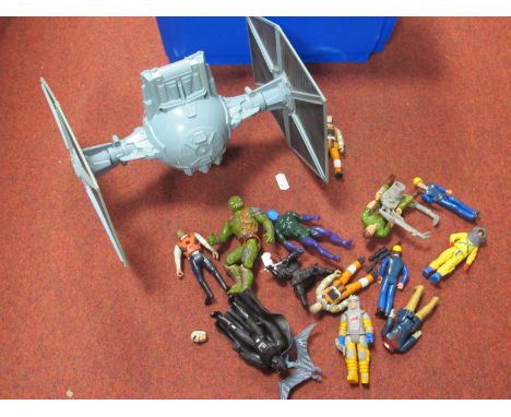 An Original Star Wars Trilogy Model Tie Fighter, together with thirteen model figures/creatures, Star Wars, Action Force, Jur