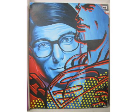 Clark Kent is Superman Limited Edition Canvas Print,  by Sheffield Artist Mute.70cm x 52cm