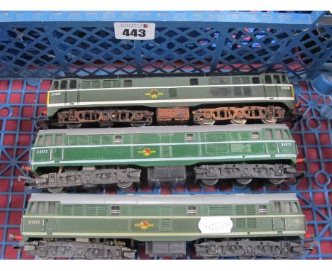 Three Hornby 'OO' Gauge/4mm Class 31 Co-Co Diesel Locomotives, unboxed BR green R/No's D5530 and D5572, fair u/t.