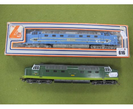 Two LIMA 'OO' Gauge/4mm Class 55 'Deltic' Diesel Locomotives, unboxed 'Meld' BR green R/No D9003, very good, boxed, over pain