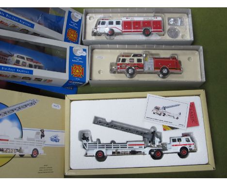 Three Corgi Diecast Model American Firetrucks, to include #97387 American Le France aerial ladder truck, Denver Fire Departme