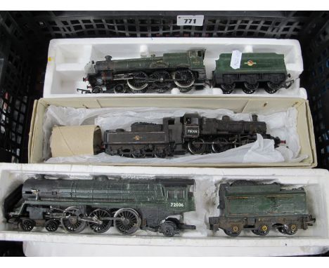 Four 'OO' Gauge/4mm Unboxed Steam Locomotives with Four Wheel Tenders, Hornby Class 7P 4-6-2 Clan Mackenzie BR green R/No 720