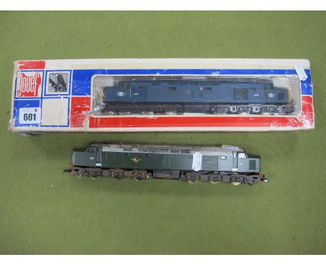 Two 'OO' Gauge/4mm Class 40 Co-Co diesel Locomotive, unboxed, Lima BR green R/No D261; boxed (poor); Jouef BR blue R/No D242,