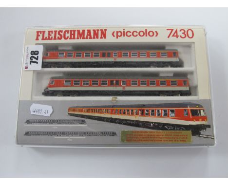 A Fleischmann 'N' Gauge #7430 BR 614 Diesel Two Car Set, DB, cased.