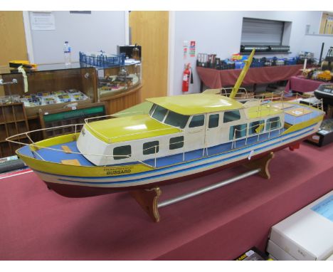 A Kit Built Robbe (German) 1:20 Scale Bussard Model Boat, including twin motors, propellers, ABS formed hull, deck and cabin 