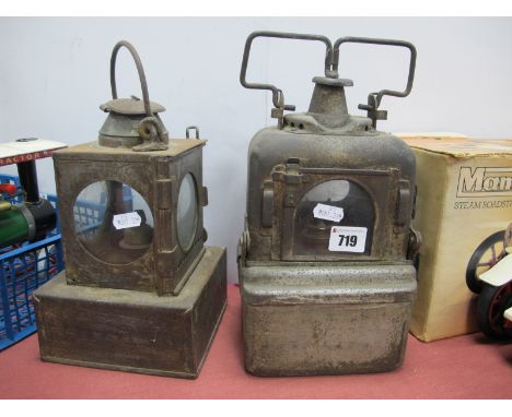 Two Railway Lamps by 'Lamp Manufacturers and Railway Supplies Ltd', a Adlake No 55 and a 'Welch Patent' example (good).