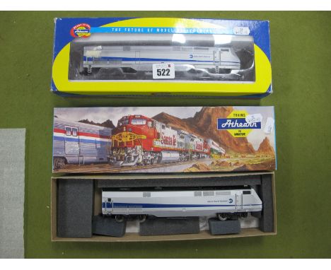 Two Athearn "HO" Gauge AMD103 Metro-North Railroad, silver and blue liveried locomotives, boxed.