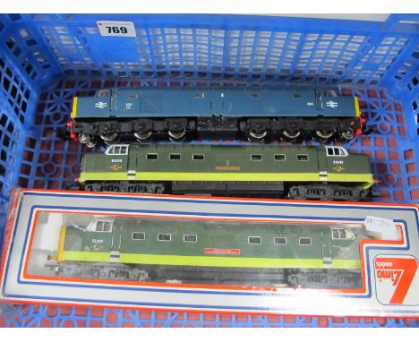 Three Lima "OO" Gauge/4mm Diesel Locomotives, A Class 45/46 (Co-Co) BR blue R/No 200 (unboxed), plus two Class 55 BR green, T