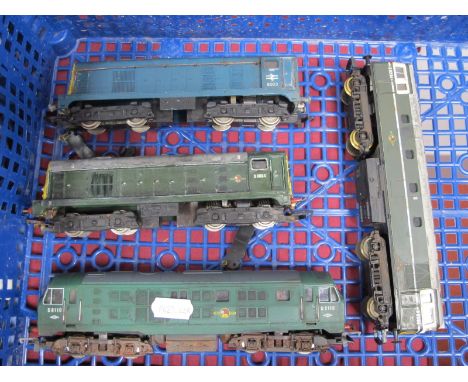 Four 'OO' Gauge/4mm Unboxed Bo-Bo Diesel Locomotives, A class 29 BR green R/No D6110, two Class 20s BR blue R/No 8003 and BR 
