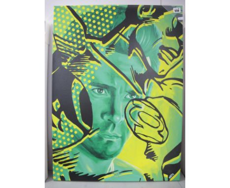 Hal Jordan is Green Lantern Limited Edition Canvas Print, by Sheffield Artist Mute.57cm x 77cm