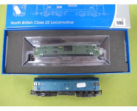 Two 'OO' Gauge/4mm Bo-Bo Diesel Locomotives; boxed Dapol Class 22 BR green R/No D6352 (significant weathering/over painting a