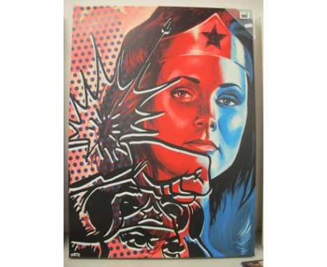 Diana Prince is Wonder Woman Limited Edition Canvas Print, by Sheffield Artist Mute. 57cm x 77cm