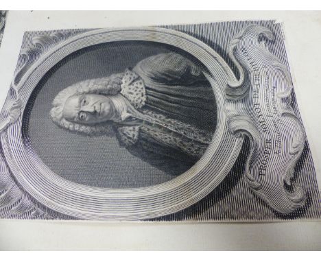 A COLLECTION OF 18th/19th.C. PORTRAIT PRINTS, FRAMED AND UNFRAMED, SIZES VARY.
