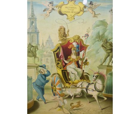 AFTER REX WHISTLER.  BRITANNIA VISITS THE LONDON MUSEUM, COLOUR PRINT.    76 x 58.5cms. 