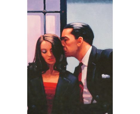 JACK VETTRIANO.   (1951-)  ARR.   CONTEMPLATION OF BETRAYAL, PENCIL SIGNED LIMITED EDITION COLOUR PRINT.   42 x 35cms.