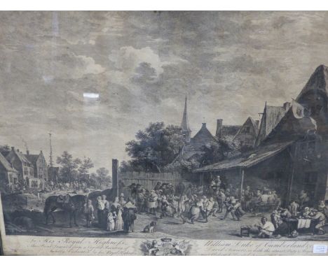 AFTER THOMAS STOTHARD.  PILGRIMAGE TO CANTERBURY, ANTIQUE FOLIO PRINT.  36.5 x 99cms.  TOGETHER WITH A COLLECTION OF 18th.C.A