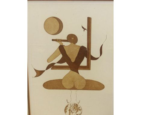 GAY O'NEILL.  CONTEMPORARY IRISH SCHOOL.  ARR.   PIED PIPER, LIMITED EDITION PENCIL SIGNED PRINT   52 x 32.5cms.