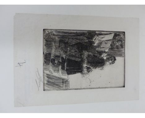 ANDERS ZORN. (1860-1920). THE LAUNDRY MAID, PENCIL SIGNED ETCHING, MOUNTED BUT UNFRAMED. 23 x 16cms.