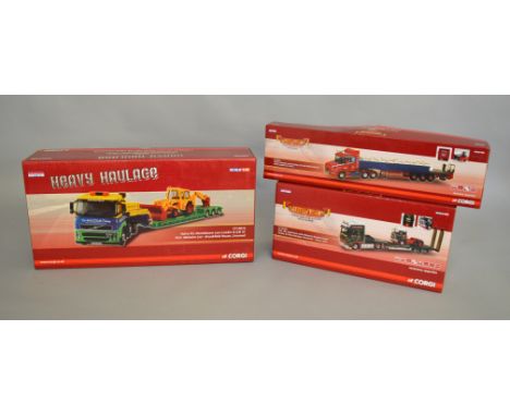 3 boxed Limited edition 1:50 scale diecast lorries by Corgi, this includes; one limited edition Heavy Haulage CC14015, Two Ha