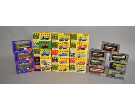 Fourteen boxed Lledo Vanguards diecast models, including cars, vans, trucks and the WV1002 'Whitbread' twin model set. Also i