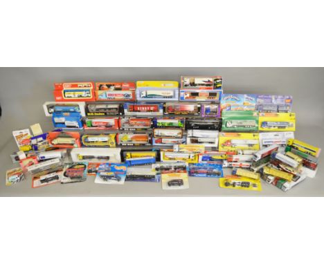 62 boxed diecast model trucks by Polistil, Edocar, MotorMax and others, many in 1:87 scale, together with 20 carded van and t