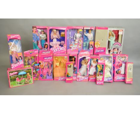 18 Barbie dolls by Mattel, which includes; Aqua Magic Marina, Holiday On Ice Ken, Holiday on Ice Barbie etc, this lot also in