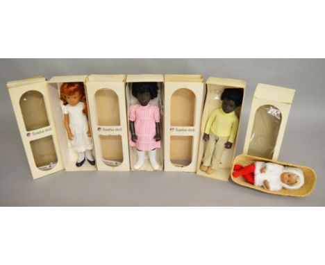 4 Boxed Vintage Sasha dolls which includes; Christopher, Coralie, Sylvie and a baby Sasha doll (4).