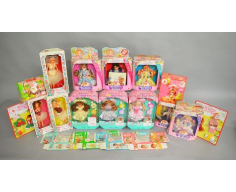 A mixed lot of vintage dolls which includes; Peppermint Rose dolls by Mattel, Lady Lovely Locks, Flower Princess, Strawberry 
