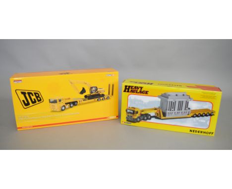 2 boxed Corgi diecast both are 1:50 scale, which includes; Heavy Haulage Nederhoff CC12003 and Limited edition JCB CC11914 (2