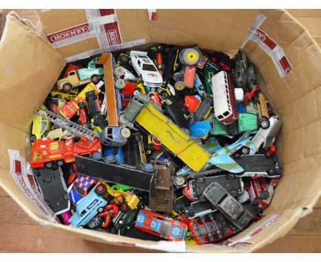 A very good quantity of unboxed playworn diecast models by Corgi, Dinky, Matchbox and others including 'Chains' and 'Tailboar