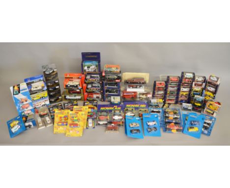 A large mixed lot of boxed diecast, which includes Chad Valley, Tuf-Toys Historic Racers, Vitesse etc boxes G/VG.