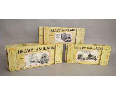 3 boxed Heavy Haulage diecast by Corgi, which includes; CC12507 Atkinson Venturer, 2 Axle King Trailer &amp; boiler load Pick