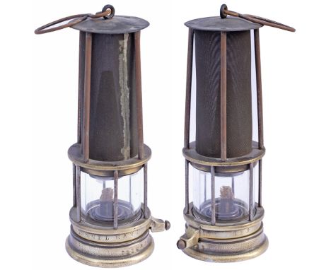 Great Eastern Railway brass Safety Lamp stamped GER IPSWICH TUNNEL GANG R. EDWARDS IPSWICH. An unusual lamp, in very good con