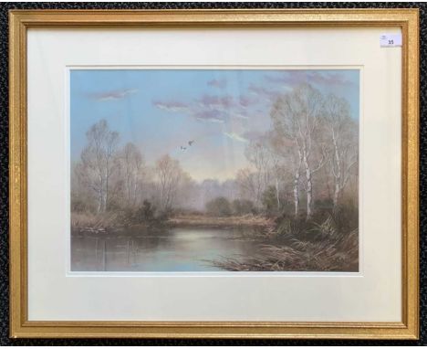 Wendy Reeves (British, 20th century), 'Evening Glow', pastel, signed, framed and glazed