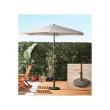 Grey 2.7m Steel Garden Parasol. - ER38