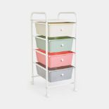 4 Drawer Pastel Storage Trolley. - ER38